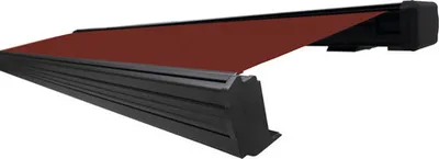 Produktbild von SOLUNA Kassettenmarkise Exquisit 5x3 Dessin S2209 Gestell DB703 dunkelgrau Antrieb rechts inkl. Motor und Wandschalter