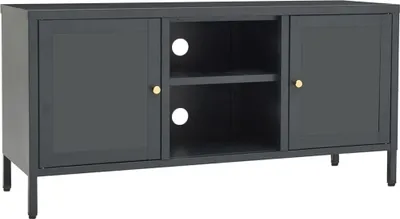 Zdjęcie produktu dla vidaXL Szafka pod TV antracyt 105x35x52 cm stal i szkło