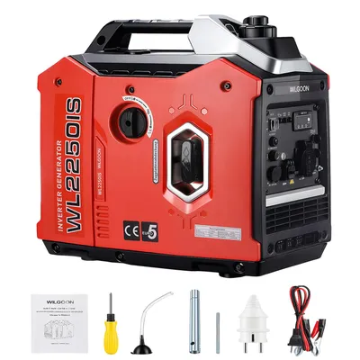 Produktbild von 2200W Inverter Benzin Stromgenerator, Superleise, 18kg tragbar, 4-Takt für Camping und Wohnmobile, Generator Stromerzeuger 230V Steckdose