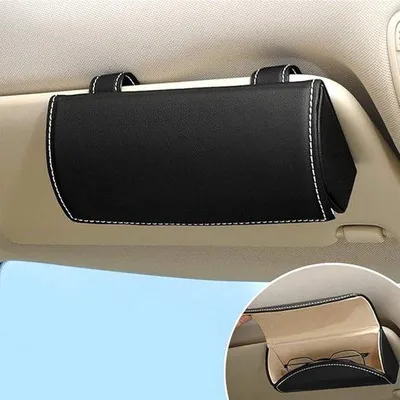 Produktbild von Famanu Sonnenbrillenhalter für Auto-Sonnenblende, PolyurethanBrillenetui mit magnetischer Schließe