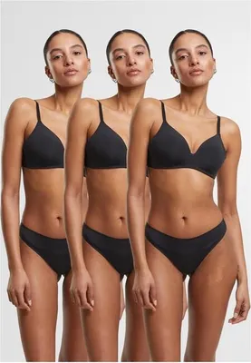 Obrázek produktu pro Urban Classics Ladies Bonded Tanga 3- Pack black+black+black - XL