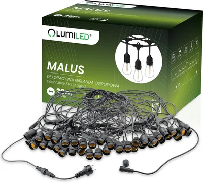 Produktbild von MALUS Outdoor Garten Girlande Lichterkette 20m 40x E27 Lumiled