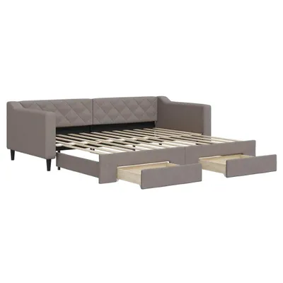 Obrázok produktu pre vidaXL Rozkladacia posteľ so zásuvkami Taupe 90x200 cm Látka