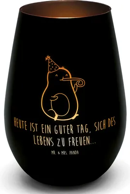 Produktbild von Mr. & Mrs. Panda Laterne Avocado Feier - Schwarz - Geschenk, Fete, Teelichthalter Glas, Gute Laune, Geburtstag, Kerzenglas, Outdoor Windlicht, Party, Kerzenhalter