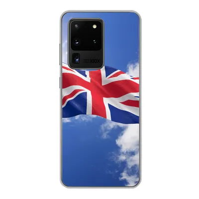 Produktbild von MuchoWow® Handyhülle Schutzhülle Hülle für Samsung Galaxy S20 Ultra Die Flagge des Vereinigten Königreichs weht am Himmel Silikon Softcase Handy Hülle - Karteninhaber
