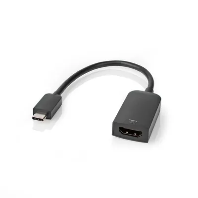 Image de Adaptateur USB-C™ | USB 3.2 Gen 1 | USB-C™ Mâle | HDMI™ Femelle | 4K@60Hz | 0.20 m | Rond | Plaqué nickel | PVC | Noir | Boîte