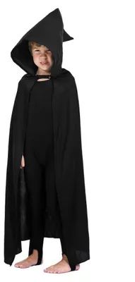 Immagine prodotto di PartyPro Costume mantello nero con cappuccio - 95 cm