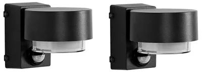 Produktbild von BELIANI LED Außenwandleuchte 2er Set Schwarz Metall Matt Modernes Design für Haustür Terrasse Garten Outdoor Wandlampe