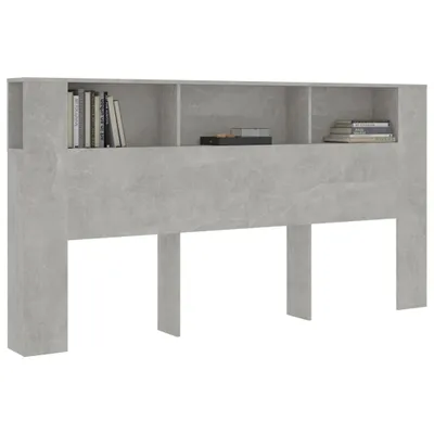 Image de Armoire de tête de lit Gris béton 200x18,5x104,5 cm