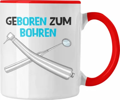 Produktbild von Trendation - Zahnmedizinische Fachangestellte Geschenk Tasse mit Spruch Zahnarzt Geschenkidee Zahnartzhelferin (Rot)