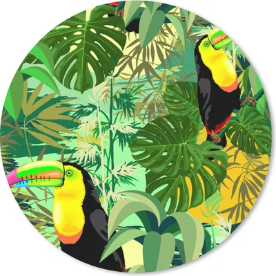 Produktbild von MuchoWow® Mauspad Mousepad Vogel - Muster - Dschungel 50x50 cm - Mousepads - Maus Mat - Pad - Mausunterlage - Vinyl