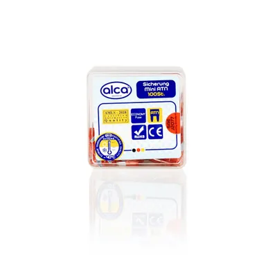 Obrázok produktu pre alca® Mini poistky 10A; 100 ks ekonomický box 32 V červená Mini plochá poistka zástrčková poistka pre vozidlá auto motorka karavan moped