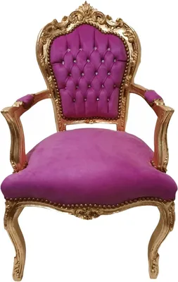 Produktbild von Casa Padrino Barock Esszimmer Stuhl Rosa / Gold mit Bling Bling Glitzersteinen - Antik Stil Möbel