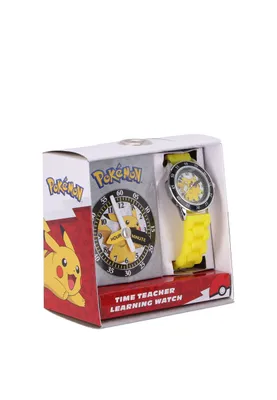 Zdjęcie produktu dla Analogowy zegarek do nauki w stylu Pokémon - fajny zegarek na rękę dla dzieci z oznaczonymi wskazówkami godzin i minut, idealny do prostej nauki czasu!