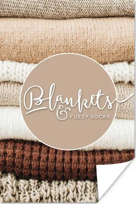 Produktbild von MuchoWow® Poster Sprichwörter - Zitate - 'Kuscheldecken und flauschige Socken 80x120 cm - Papierdruck
