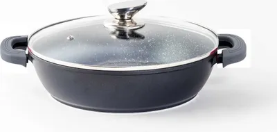 Produktbild von Cheffinger Servierpfanne Schmorpfanne Kochtopf Induktion Ø 28 cm Alu Guss Topf Pfanne