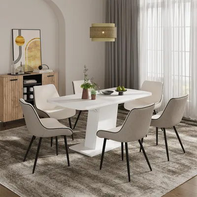 Image de Table de salle à manger Vicco Fenaro Blanc 120x80cm extensible, Model 56603