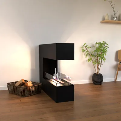 Produktbild von GLOW FIRE Ethanol Kamin 'Oakland mini' | Ethanolofen in schwarz mit 3 Std. Brenndauer und 3 KW Heizleistung | BxHxT: 110x90x30 cm