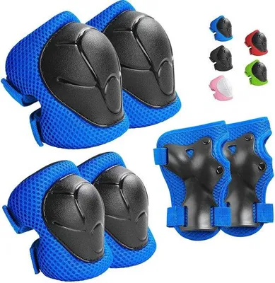 Immagine prodotto di Protezioni per ginocchia e gomiti per bambini dai 3 ai 14 anni. Set 3-in-1 per pattinaggio, ciclismo, slittino da corsa e corsa