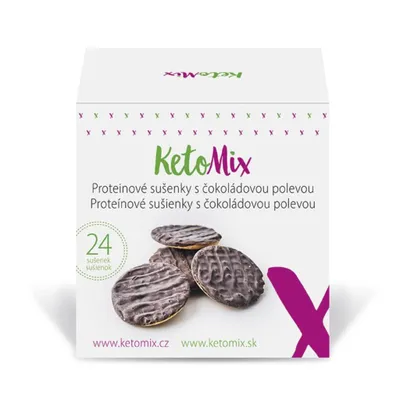Image de KetoMix Biscuits protéinés enrobés de chocolat | 24 biscuits, 264 g