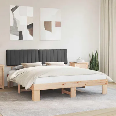 Productafbeelding van Maison Exclusive - Bedframe met gestoffeerd hoofdeinde, donkergrijs, 180 x 200 cm