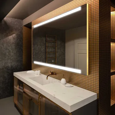 Zdjęcie produktu dla Artforma Lustro łazienkowe z oświetleniem LED 170x70 cm | Kolor LED: zimny biały 7000K | Przełącznik: dotykowy | LED047
