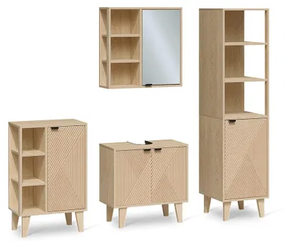 Imagen del producto de Conjunto de muebles de baño Vicco Arven Roble Juego de 4 piezas, Model 65895