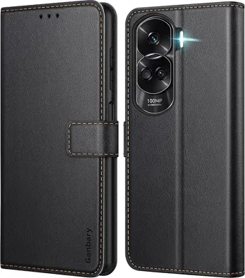 Immagine prodotto di Custodia per cellulare Honor 90 Lite in pelle flip cover nero magnete funzione stand