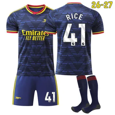 Immagine prodotto di #41 Rice Maglia da calcio da trasferta dell'Arsenal 26-27 per bambini e adulti TAGLIA:M