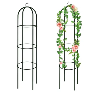 Produktbild von MIAJARD 2er-Set Garten-Ranktürme 190x40cm Metall Stabil Wetterfest Garten Rankgitter Rankhilfe Ranksäule Metallsäule Gartensäule