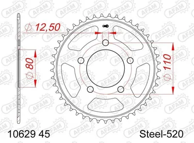 Produktbild von AFAM Kettenrad Stahl Standard - 520