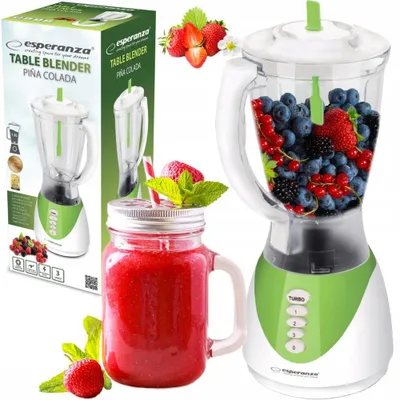 Standmixer 350 W 1,5 l 3 Geschwindigkeiten mit Turbo, Stahlmesser, Deckel