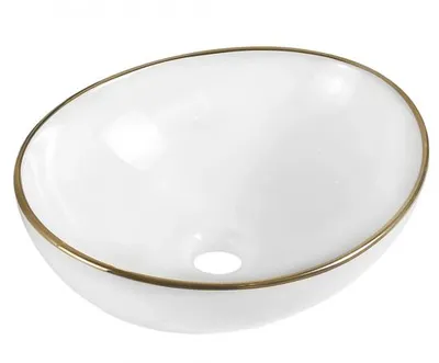 Image de Lavabo MEXEN ELZA blanc, rayures dorées 40 cm