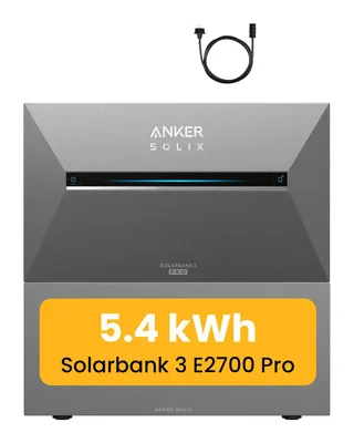 Produktbild von Powerness Balkonkraftwerk Speicher 5,4 kWh, Anker SOLIX Solarbank 3 E2700 Pro mit 1x Anker BP2700 Erweiterungsakku für Balkonkraftwerk