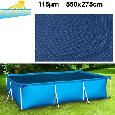 Produktbild von 115µm Pool Solarplane Poolheizung Solarfolie Rechteckig Blau Schwarz 550x275cm
