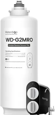 Image de Filtre Waterdrop WD-G2MRO, durée de vie de 2 ans, pièce de rechange pour les systèmes d'osmose inverse WD-G2-B et WD-G2-W.