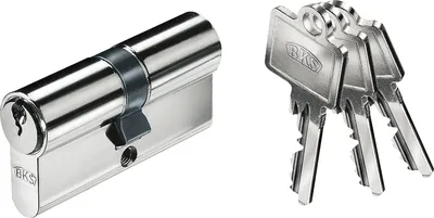Produktbild von BKS Industriedoppelzylinder B-59 31/35 mm verschiedensperrend Messing vernickelt
