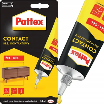 Produktbild von Pattex Klebegel Kontaktkleber 58ml für Holz Metall Kunststoff Gummi Leder
