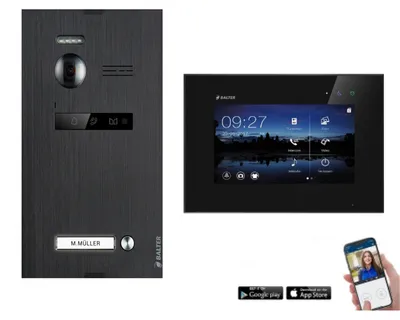 Produktbild von WLAN Video Türsprechanlage BALTER EVO 2-Draht BUS Komplettsystem für 1-Familienhaus Schwarz-Schwarz