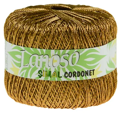 50g Simal Cordonet Strickgarn Häkelgarn, glänzendes Effekt-Garn antikgold