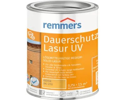 Produktbild von Remmers Dauerschutz-Lasur UV kiefer (RC-270) 0,75 l, Holzlasur