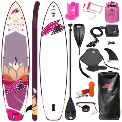 Produktbild von F2 Lotus 10'2 LILAC Multiset SUP Board Set – aufblasbar, Kajaksitz, Akku Elektropumpe, Touring Paddle Board 310 cm