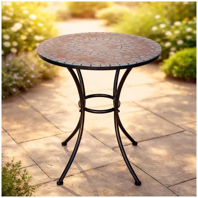 Produktbild von Gartentisch Marocco rund Metall Braun Ø 57 x H 68 cm