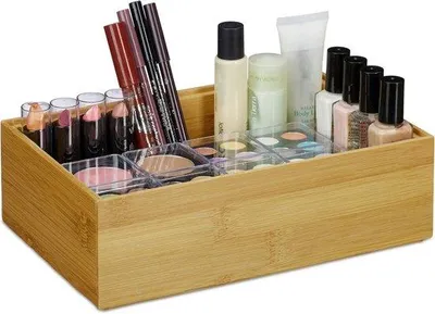 Produktbild von Famanu Aufbewahrungsbox stapelbar aus Bambus – natürliche Optik – 7x23x15 cm