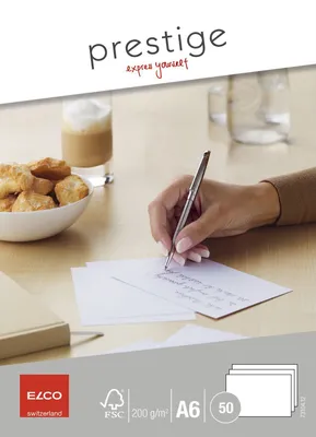 Produktbild von Elco 73104.12 Briefkarten Prestige - A6, 50 Stück, hochweiß, satiniert