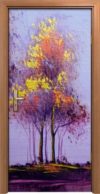 Produktbild von Türposter 90x200 cm Türaufkleber Türtapete Türfolie Klebefolie Landschaft Malerei Bäume Herbst