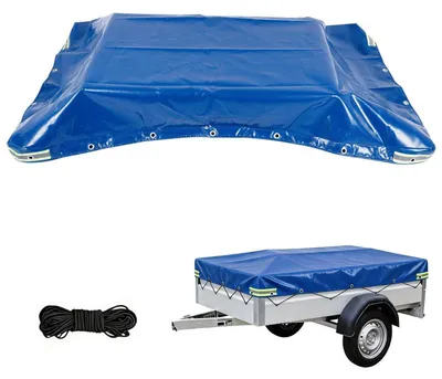Image de Bâche pour remorque, 207,5 x 114 x 10 cm, bleu, PVC, bâche renforcée pour camion, 500 g/m²