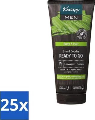Zdjęcie produktu dla Żel pod prysznic Kneipp Men 2w1 Ready to Go 200 ml – opakowanie ekonomiczne – 25 sztuk