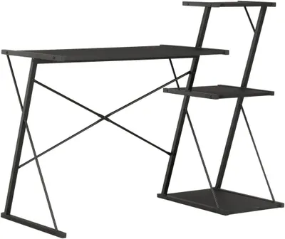 Produktbild von Schreibtisch für das Büro mit Ablagefläche, schwarz, 116 x 50 x 93 cm