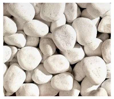 Produktbild von Marmorkies Carrara - reinweißer Zierkies für Garten und Teich, 25 kg Sack, Körnung 40-60 mm